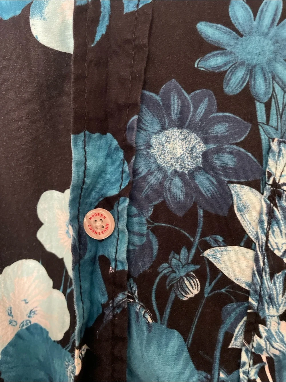 Modern Fit Teal Floral Short-Sleeve Shirt -
